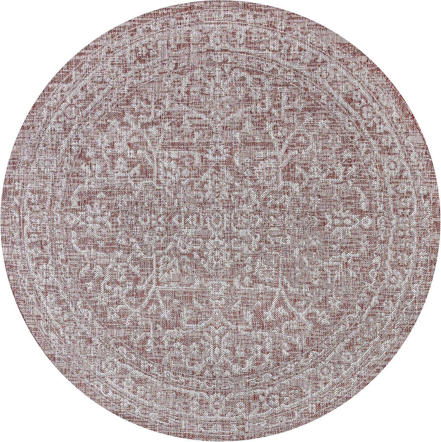 image:imageJONATHAN Y Boho Medallion Indoor Outdoor Area Rug 3X5 FuchsiaLight Gray Malta Textured Weave for Backyard Patio Porch EasyCleaning High Traffic PetFriendly NonShedding SMB104E3RedTaupe