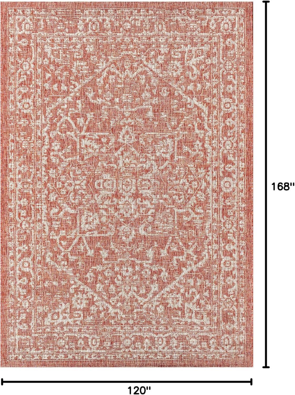 image:imageJONATHAN Y Boho Medallion Indoor Outdoor Area Rug 3X5 FuchsiaLight Gray Malta Textured Weave for Backyard Patio Porch EasyCleaning High Traffic PetFriendly NonShedding SMB104E3RedTaupe