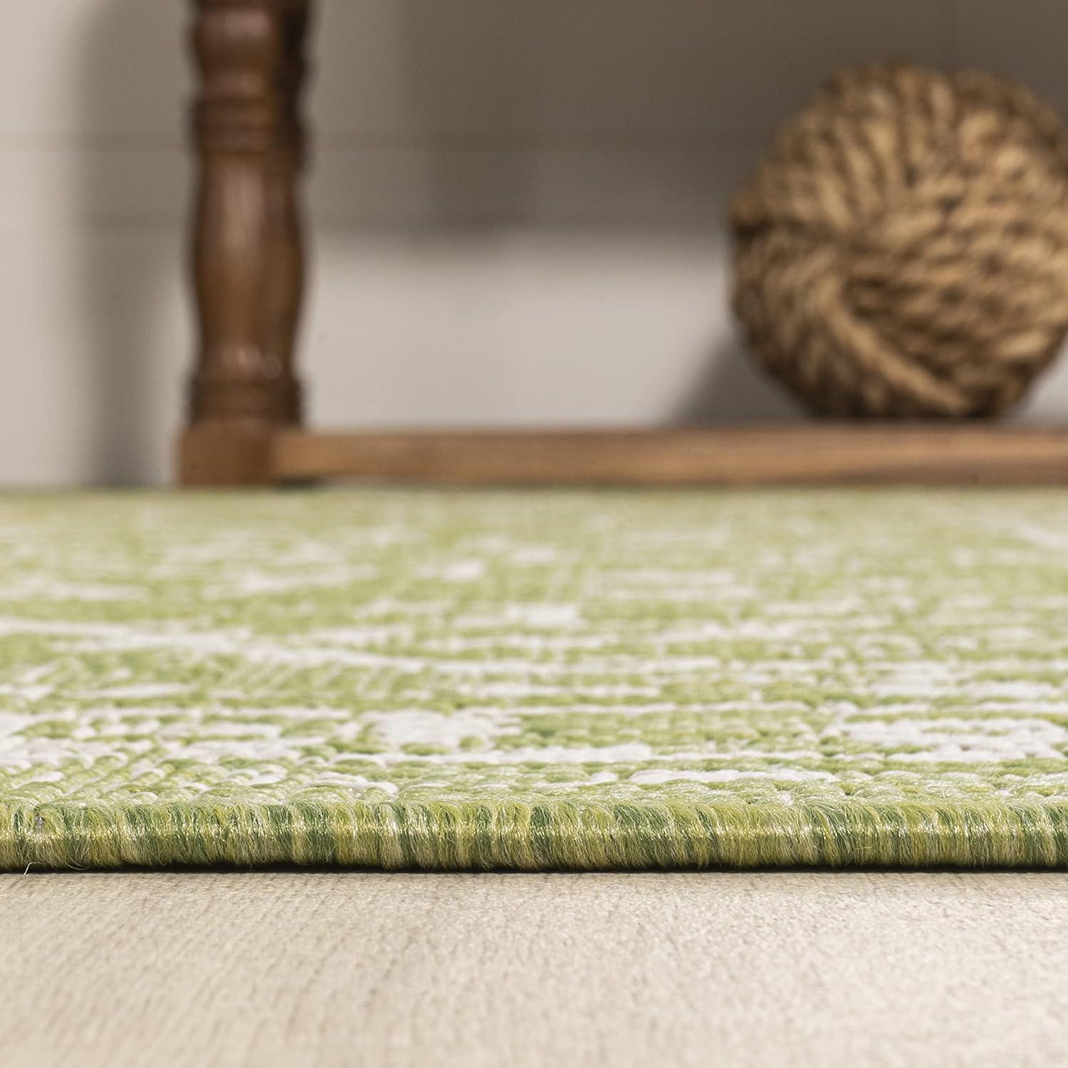 image:imageJONATHAN Y Boho Medallion Indoor Outdoor Area Rug 3X5 FuchsiaLight Gray Malta Textured Weave for Backyard Patio Porch EasyCleaning High Traffic PetFriendly NonShedding SMB104E3GreenCream