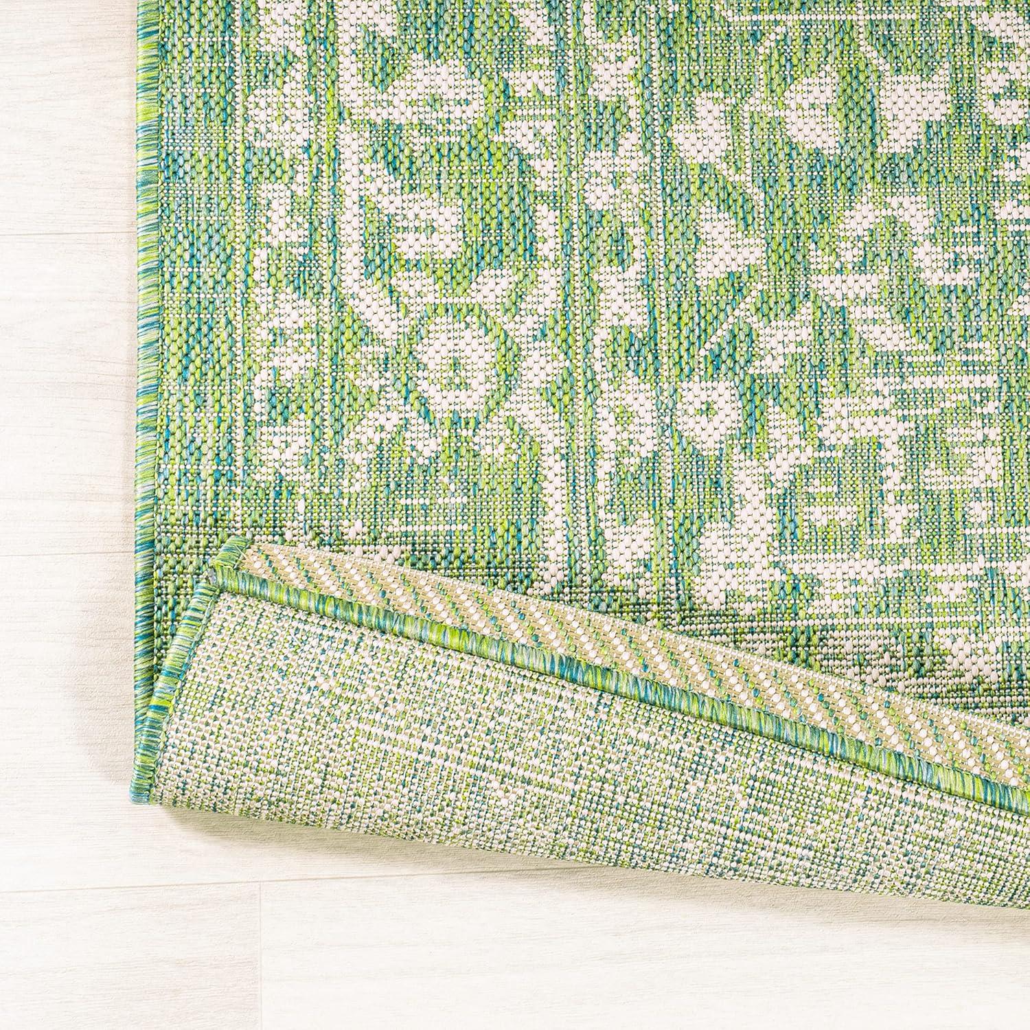 image:imageJONATHAN Y Boho Medallion Indoor Outdoor Area Rug 3X5 FuchsiaLight Gray Malta Textured Weave for Backyard Patio Porch EasyCleaning High Traffic PetFriendly NonShedding SMB104E3CreamGreen