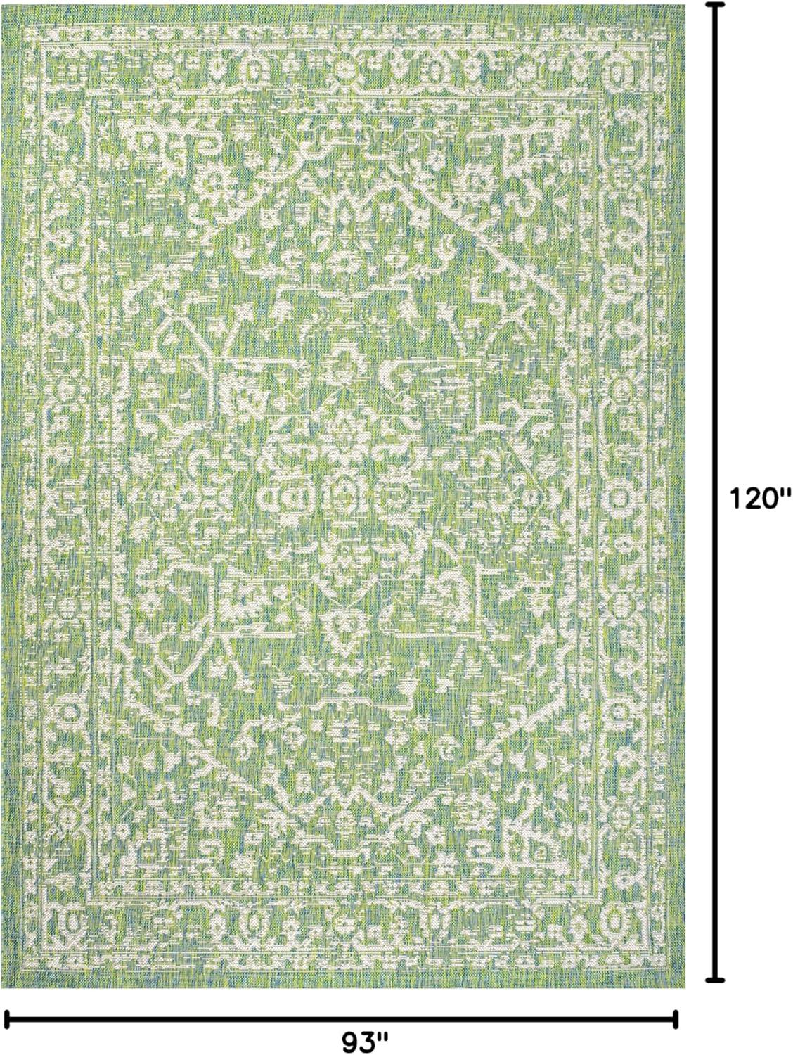 image:imageJONATHAN Y Boho Medallion Indoor Outdoor Area Rug 3X5 FuchsiaLight Gray Malta Textured Weave for Backyard Patio Porch EasyCleaning High Traffic PetFriendly NonShedding SMB104E3CreamGreen