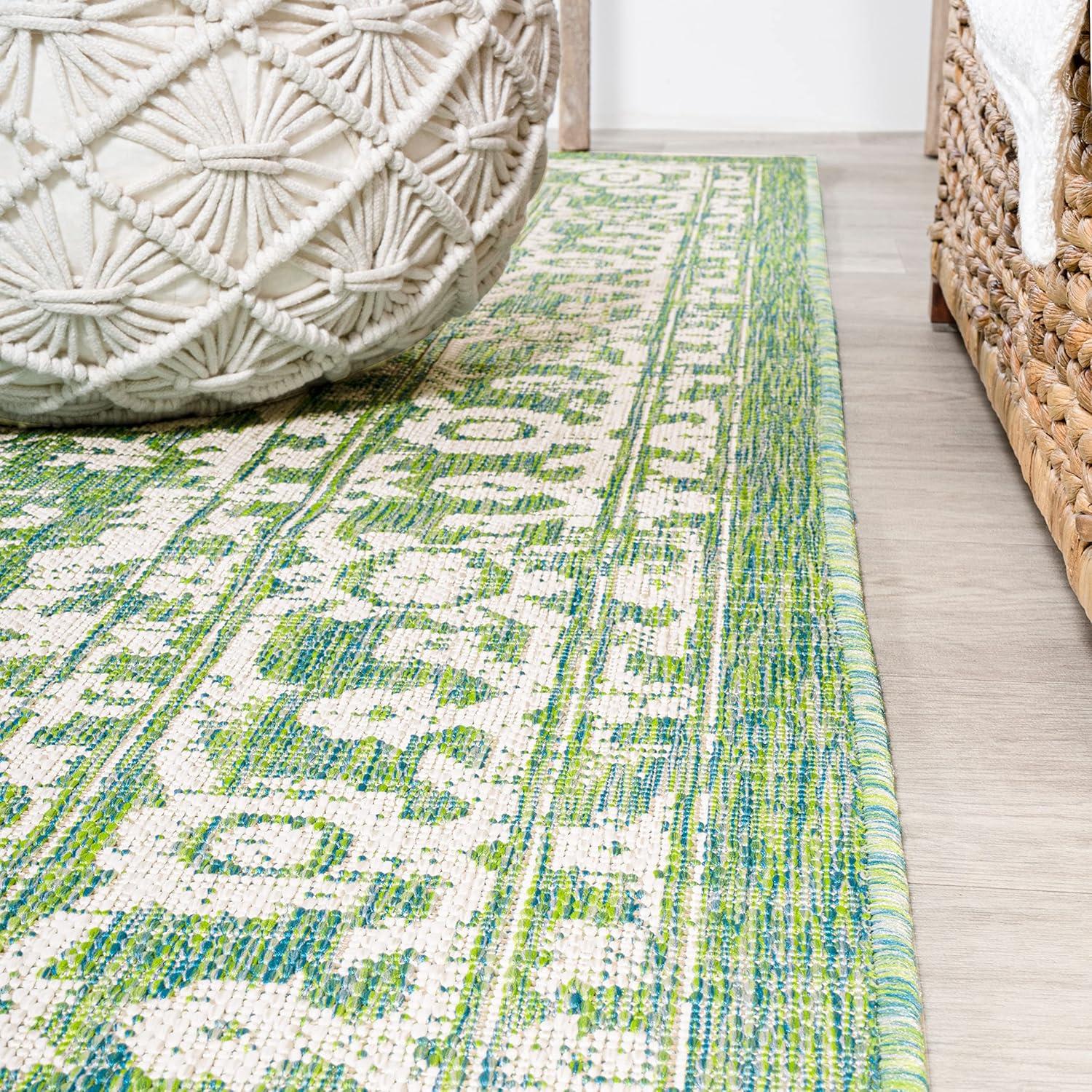 image:imageJONATHAN Y Boho Medallion Indoor Outdoor Area Rug 3X5 FuchsiaLight Gray Malta Textured Weave for Backyard Patio Porch EasyCleaning High Traffic PetFriendly NonShedding SMB104E3CreamGreen