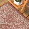 JONATHAN Y Boho Medallion Indoor Outdoor Area Rug 3X5 Fuchsia/Light Gray, Malta Textured Weave for Backyard, Patio, Porch, Easy-Cleaning, High Traffic, Pet-Friendly, Non-Shedding (SMB104E-3)(Red/Taupe)