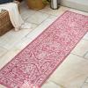 JONATHAN Y Boho Medallion Indoor Outdoor Area Rug 3X5 Fuchsia/Light Gray, Malta Textured Weave for Backyard, Patio, Porch, Easy-Cleaning, High Traffic, Pet-Friendly, Non-Shedding (SMB104E-3)(Fuchsia/Light Gray)
