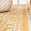 JONATHAN Y Boho Medallion Indoor Outdoor Area Rug 3X5 Fuchsia/Light Gray, Malta Textured Weave for Backyard, Patio, Porch, Easy-Cleaning, High Traffic, Pet-Friendly, Non-Shedding (SMB104E-3)(Yellow/Cream)