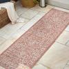 JONATHAN Y Boho Medallion Indoor Outdoor Area Rug 3X5 Fuchsia/Light Gray, Malta Textured Weave for Backyard, Patio, Porch, Easy-Cleaning, High Traffic, Pet-Friendly, Non-Shedding (SMB104E-3)(Red/Taupe)