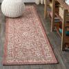 JONATHAN Y Boho Medallion Indoor Outdoor Area Rug 3X5 Fuchsia/Light Gray, Malta Textured Weave for Backyard, Patio, Porch, Easy-Cleaning, High Traffic, Pet-Friendly, Non-Shedding (SMB104E-3)(Red/Taupe)