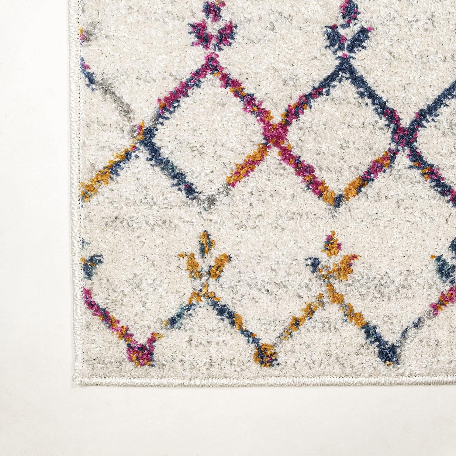 image:imageJONATHAN Y Boho Vintage Diamond CreamNavy Indoor Area Rug 9X12 ft Moroccan Hype for Living Room Bedroom Kitchen Office EasyCleaning High Traffic PetFriendly NonShedding MOH101F9CreamMulti