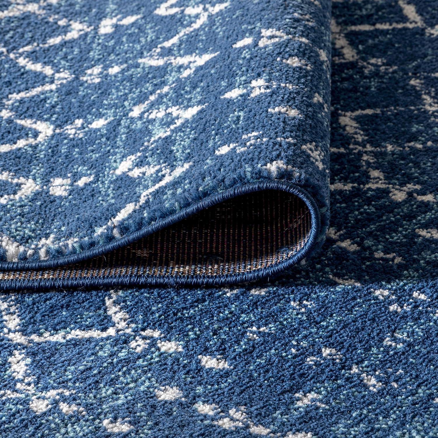 image:imageJONATHAN Y Boho Vintage Diamond CreamNavy Indoor Area Rug 9X12 ft Moroccan Hype for Living Room Bedroom Kitchen Office EasyCleaning High Traffic PetFriendly NonShedding MOH101F9BlueWhite
