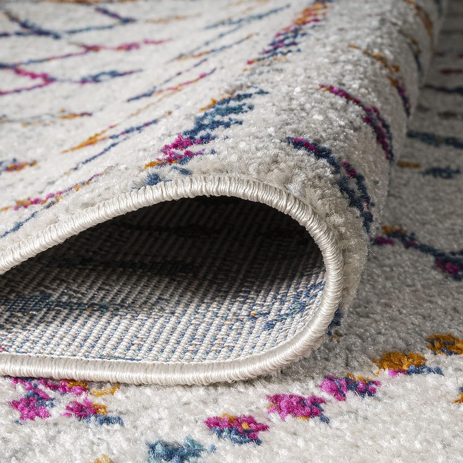 image:imageJONATHAN Y Boho Vintage Diamond CreamNavy Indoor Area Rug 9X12 ft Moroccan Hype for Living Room Bedroom Kitchen Office EasyCleaning High Traffic PetFriendly NonShedding MOH101F9CreamMulti