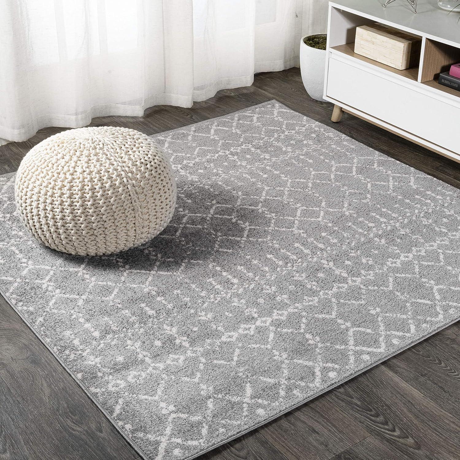 image:imageJONATHAN Y Boho Vintage Diamond CreamNavy Indoor Area Rug 9X12 ft Moroccan Hype for Living Room Bedroom Kitchen Office EasyCleaning High Traffic PetFriendly NonShedding MOH101F9GrayIvory