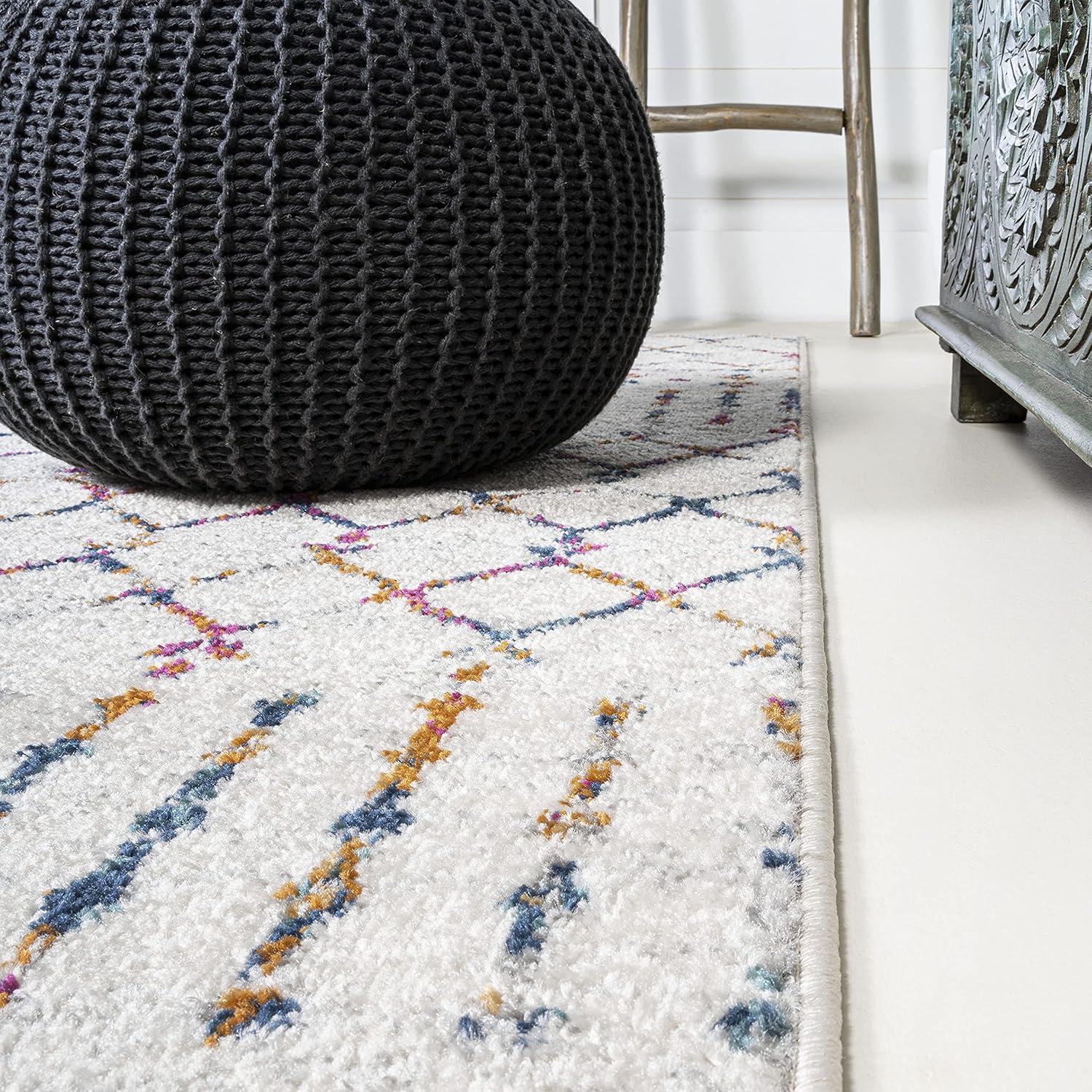 image:imageJONATHAN Y Boho Vintage Diamond CreamNavy Indoor Area Rug 9X12 ft Moroccan Hype for Living Room Bedroom Kitchen Office EasyCleaning High Traffic PetFriendly NonShedding MOH101F9CreamMulti