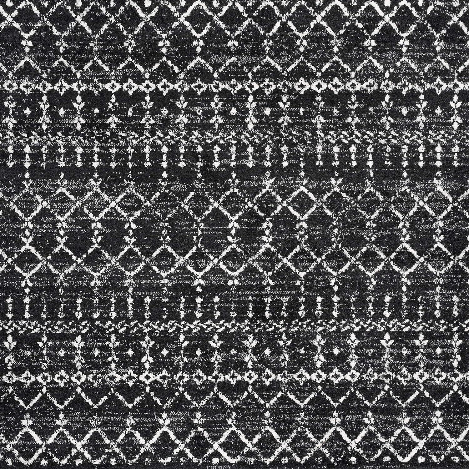 image:imageJONATHAN Y Boho Vintage Diamond CreamNavy Indoor Area Rug 9X12 ft Moroccan Hype for Living Room Bedroom Kitchen Office EasyCleaning High Traffic PetFriendly NonShedding MOH101F9BlackIvory