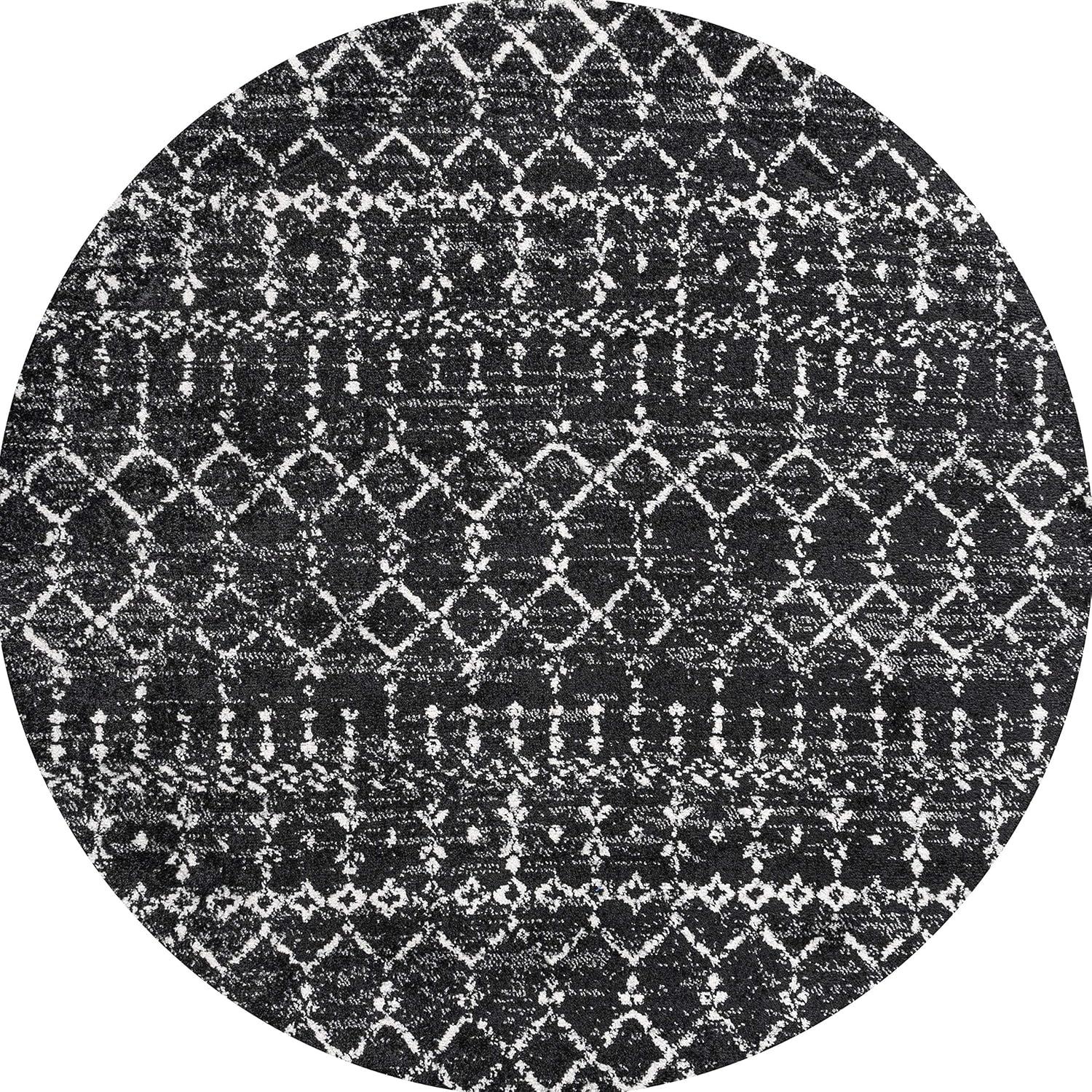 image:imageJONATHAN Y Boho Vintage Diamond CreamNavy Indoor Area Rug 9X12 ft Moroccan Hype for Living Room Bedroom Kitchen Office EasyCleaning High Traffic PetFriendly NonShedding MOH101F9BlackIvory