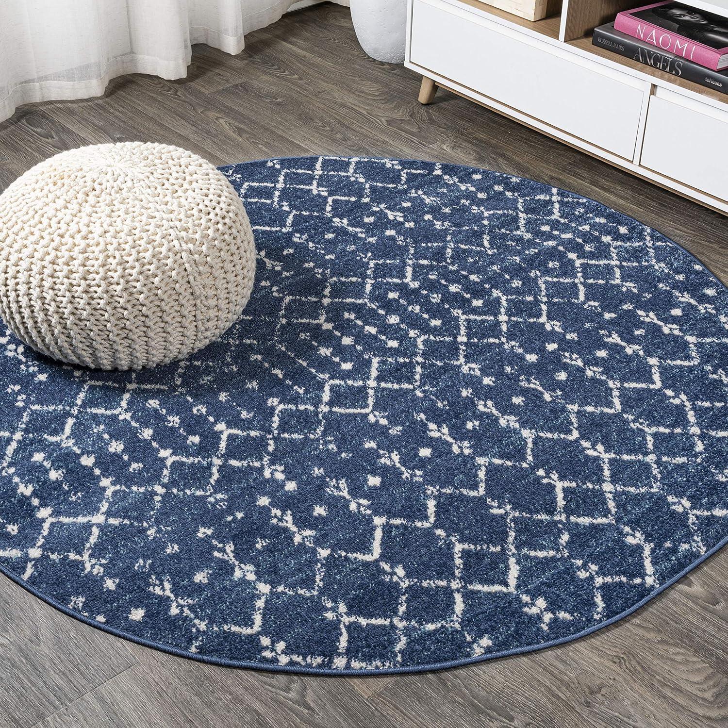 image:imageJONATHAN Y Boho Vintage Diamond CreamNavy Indoor Area Rug 9X12 ft Moroccan Hype for Living Room Bedroom Kitchen Office EasyCleaning High Traffic PetFriendly NonShedding MOH101F9BlueWhite