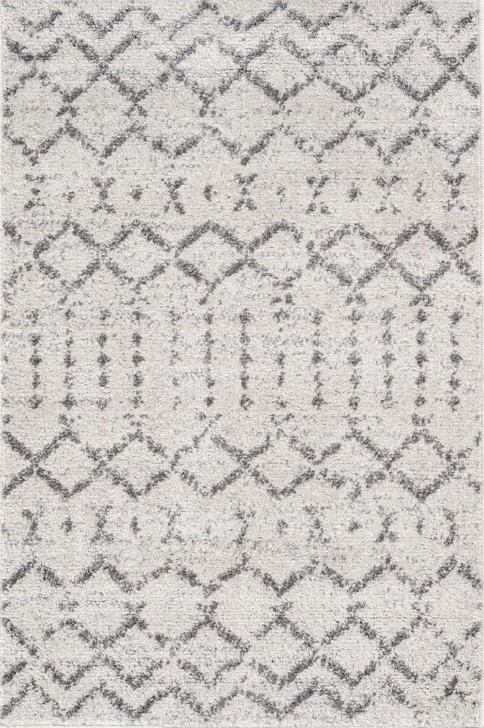 image:imageJONATHAN Y Boho Vintage Diamond CreamNavy Indoor Area Rug 9X12 ft Moroccan Hype for Living Room Bedroom Kitchen Office EasyCleaning High Traffic PetFriendly NonShedding MOH101F9CreamGray