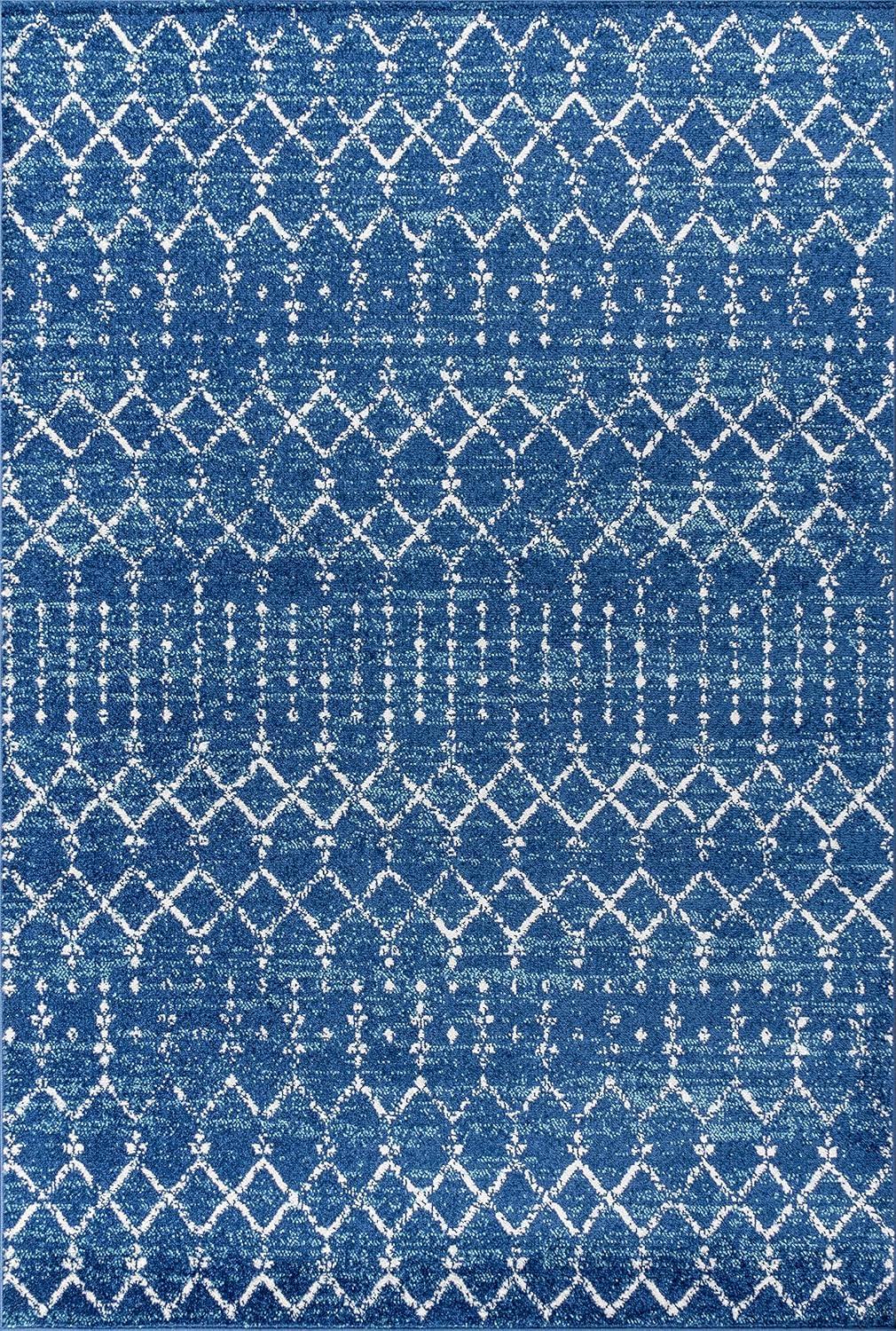 image:imageJONATHAN Y Boho Vintage Diamond CreamNavy Indoor Area Rug 9X12 ft Moroccan Hype for Living Room Bedroom Kitchen Office EasyCleaning High Traffic PetFriendly NonShedding MOH101F9BlueWhite