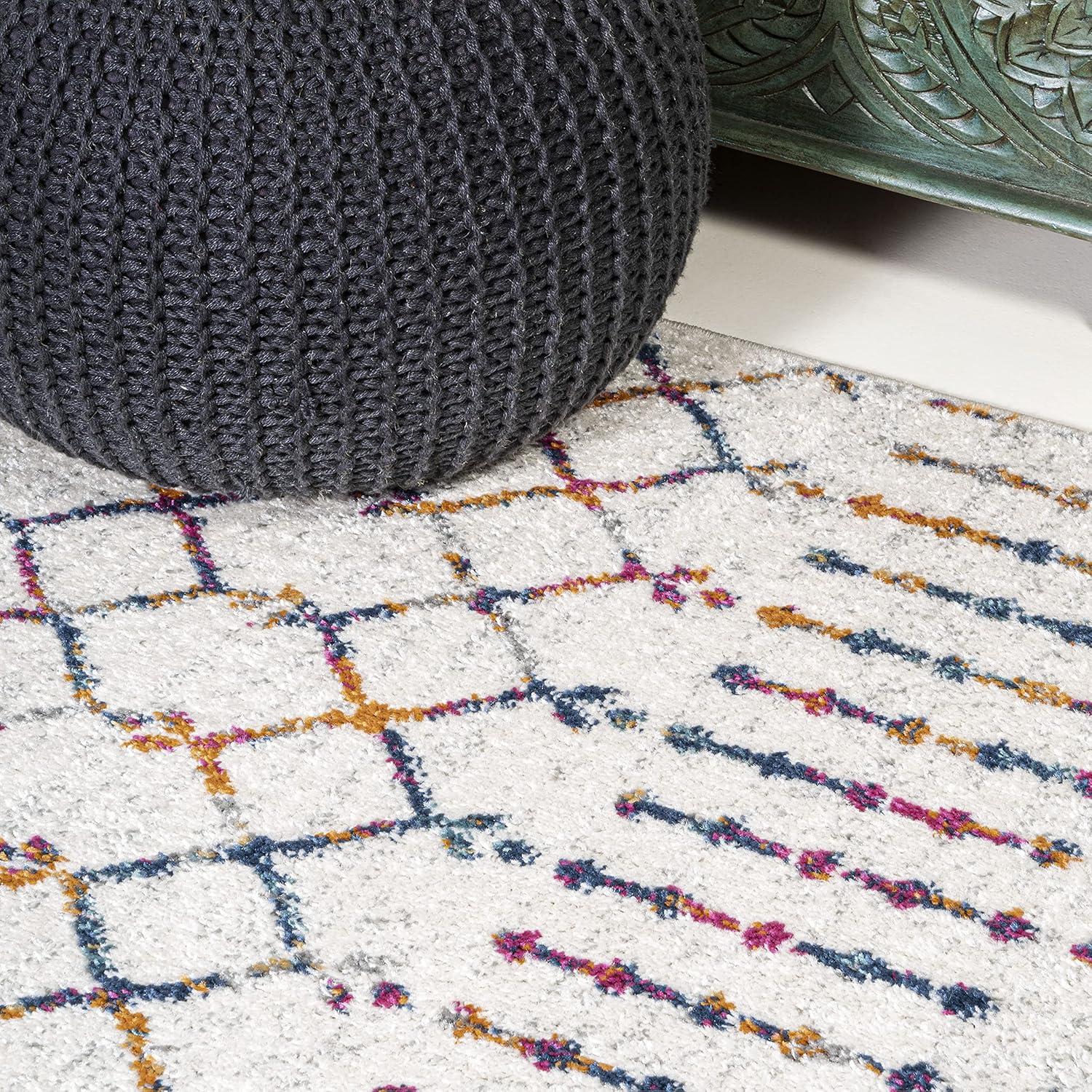 image:imageJONATHAN Y Boho Vintage Diamond CreamNavy Indoor Area Rug 9X12 ft Moroccan Hype for Living Room Bedroom Kitchen Office EasyCleaning High Traffic PetFriendly NonShedding MOH101F9CreamMulti