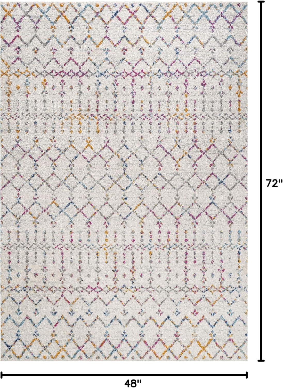 image:imageJONATHAN Y Boho Vintage Diamond CreamNavy Indoor Area Rug 9X12 ft Moroccan Hype for Living Room Bedroom Kitchen Office EasyCleaning High Traffic PetFriendly NonShedding MOH101F9IvoryMulti
