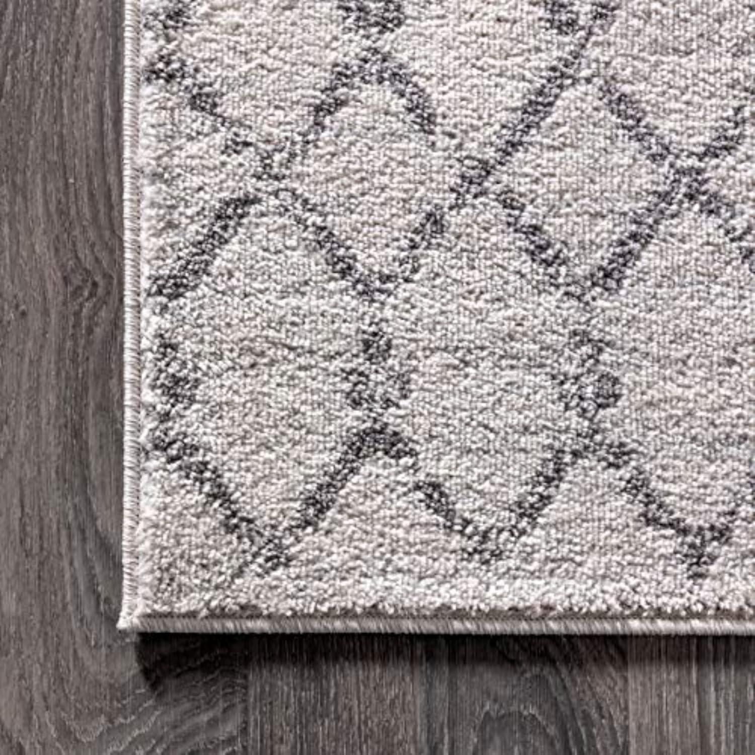 image:imageJONATHAN Y Boho Vintage Diamond CreamNavy Indoor Area Rug 9X12 ft Moroccan Hype for Living Room Bedroom Kitchen Office EasyCleaning High Traffic PetFriendly NonShedding MOH101F9CreamGray