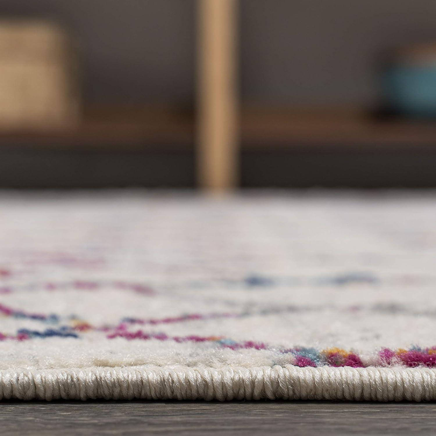 image:imageJONATHAN Y Boho Vintage Diamond CreamNavy Indoor Area Rug 9X12 ft Moroccan Hype for Living Room Bedroom Kitchen Office EasyCleaning High Traffic PetFriendly NonShedding MOH101F9IvoryMulti