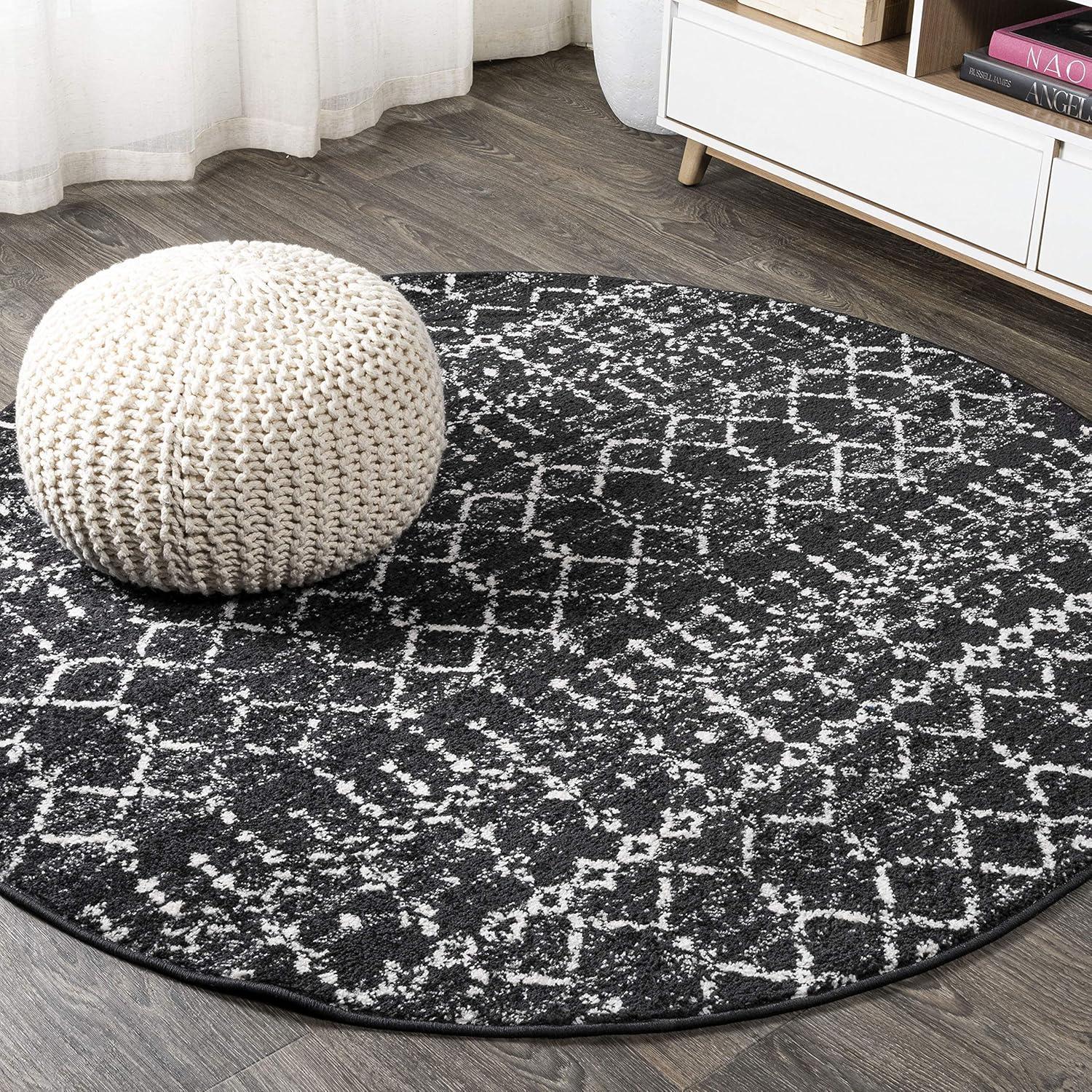 image:imageJONATHAN Y Boho Vintage Diamond CreamNavy Indoor Area Rug 9X12 ft Moroccan Hype for Living Room Bedroom Kitchen Office EasyCleaning High Traffic PetFriendly NonShedding MOH101F9BlackIvory