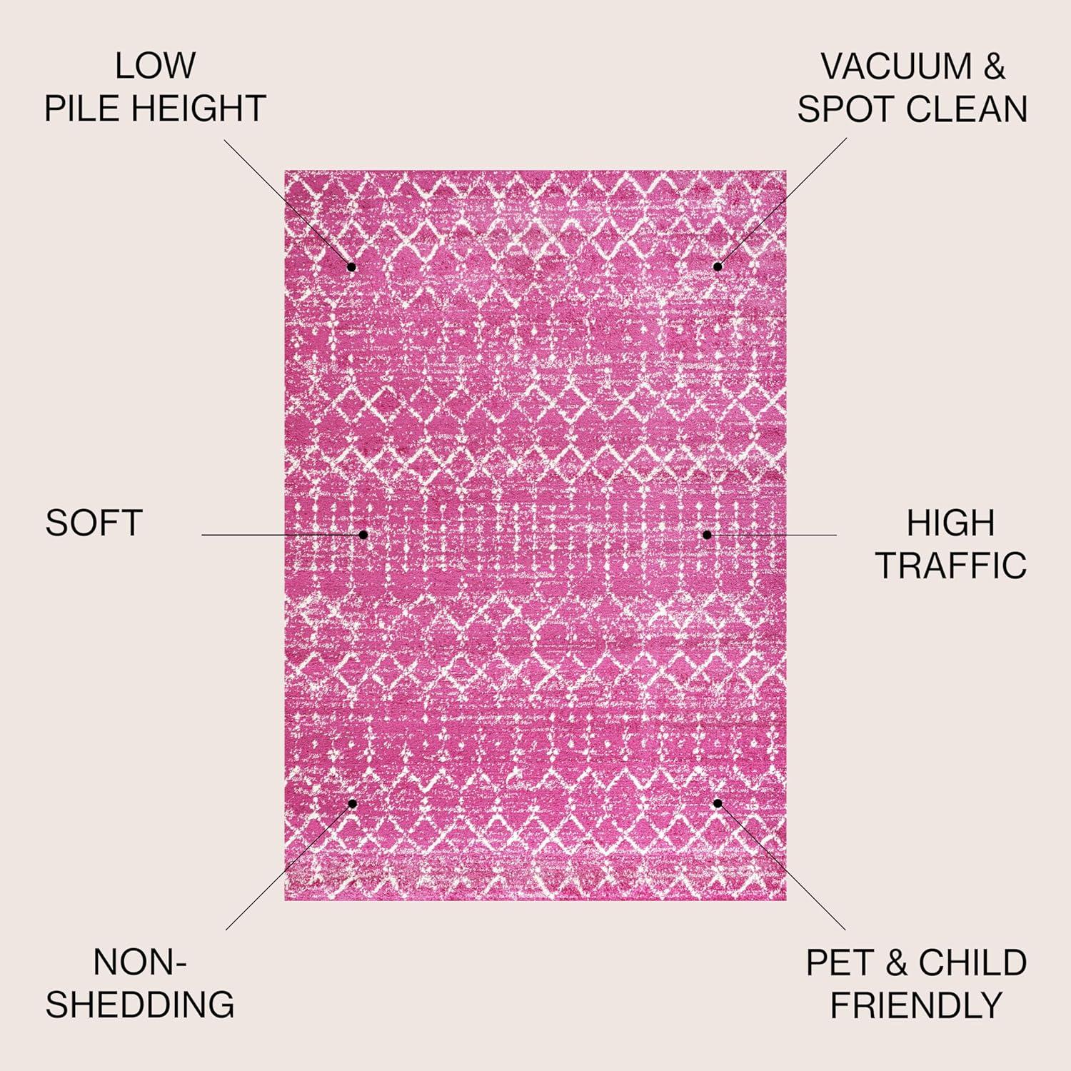 image:imageJONATHAN Y Boho Vintage Diamond CreamNavy Indoor Area Rug 9X12 ft Moroccan Hype for Living Room Bedroom Kitchen Office EasyCleaning High Traffic PetFriendly NonShedding MOH101F9FuchsiaIvory