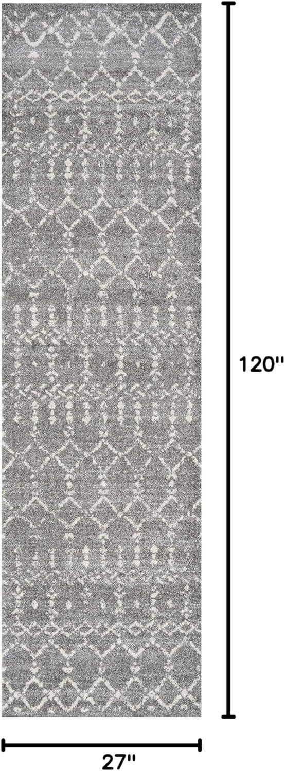 image:imageJONATHAN Y Boho Vintage Diamond CreamNavy Indoor Area Rug 9X12 ft Moroccan Hype for Living Room Bedroom Kitchen Office EasyCleaning High Traffic PetFriendly NonShedding MOH101F9GrayIvory