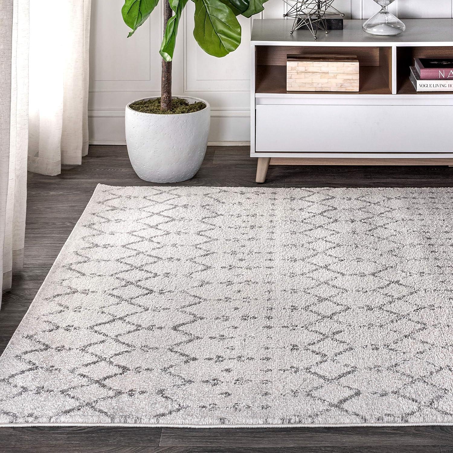 image:imageJONATHAN Y Boho Vintage Diamond CreamNavy Indoor Area Rug 9X12 ft Moroccan Hype for Living Room Bedroom Kitchen Office EasyCleaning High Traffic PetFriendly NonShedding MOH101F9CreamGray