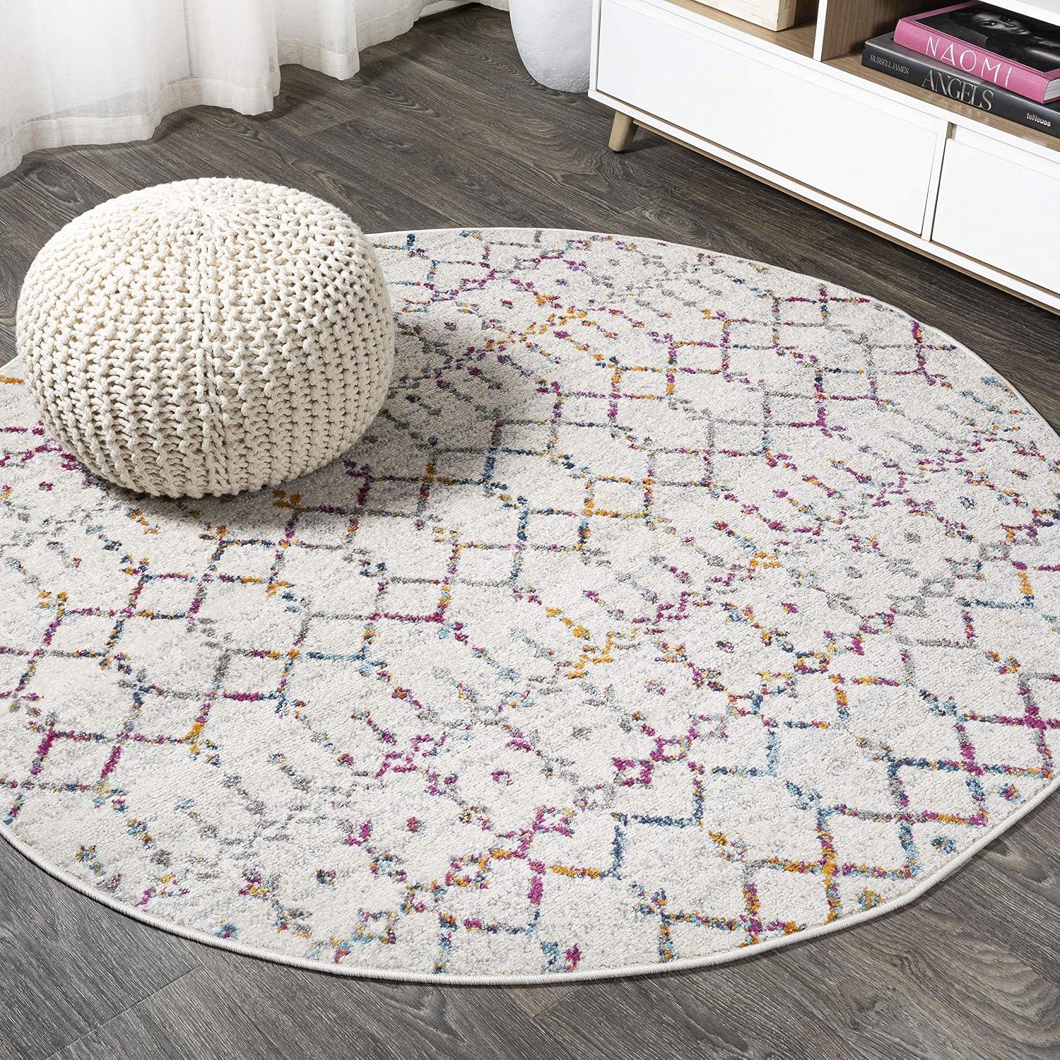 image:imageJONATHAN Y Boho Vintage Diamond CreamNavy Indoor Area Rug 9X12 ft Moroccan Hype for Living Room Bedroom Kitchen Office EasyCleaning High Traffic PetFriendly NonShedding MOH101F9IvoryMulti