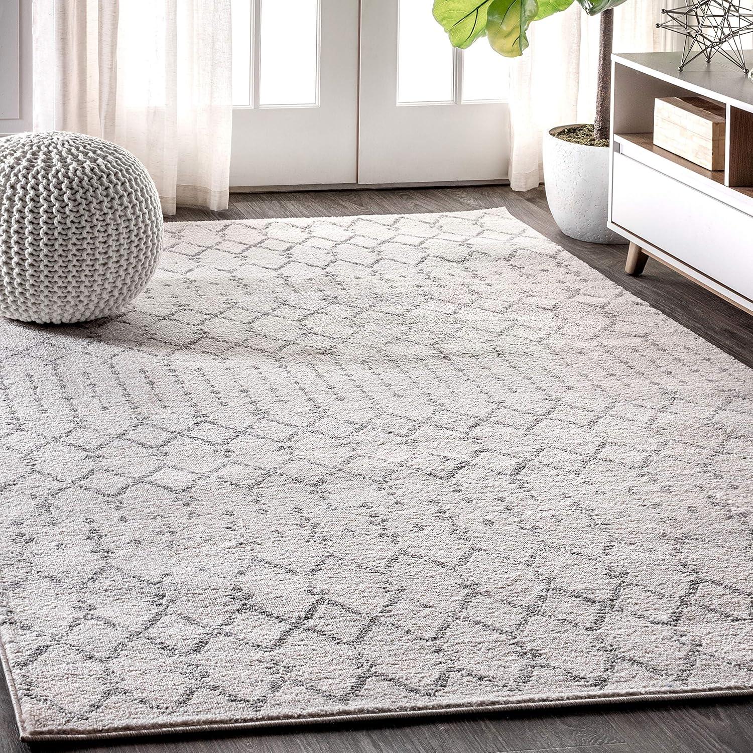 image:imageJONATHAN Y Boho Vintage Diamond CreamNavy Indoor Area Rug 9X12 ft Moroccan Hype for Living Room Bedroom Kitchen Office EasyCleaning High Traffic PetFriendly NonShedding MOH101F9CreamGray