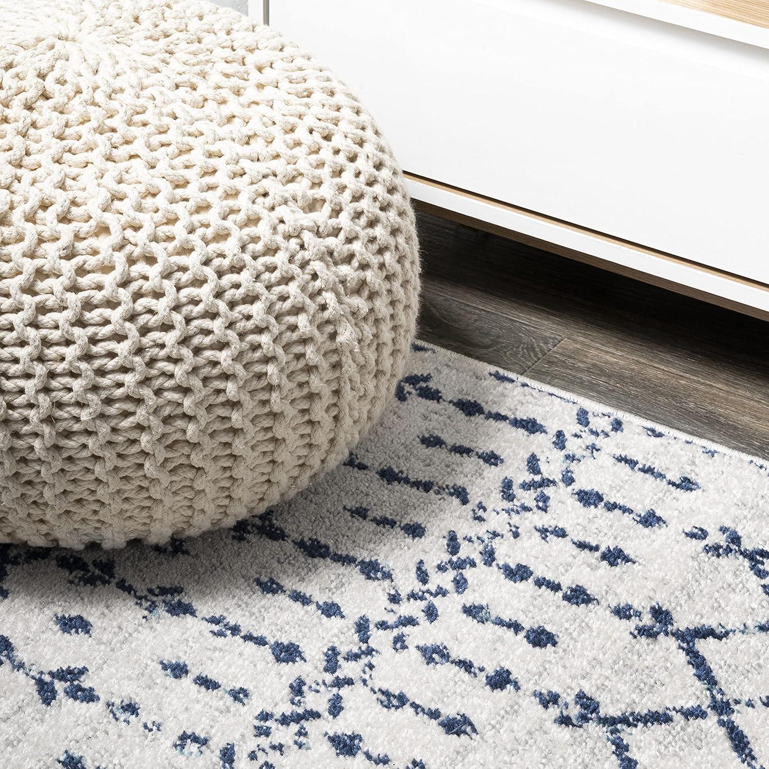 image:imageJONATHAN Y Boho Vintage Diamond CreamNavy Indoor Area Rug 9X12 ft Moroccan Hype for Living Room Bedroom Kitchen Office EasyCleaning High Traffic PetFriendly NonShedding MOH101F9CreamNavy