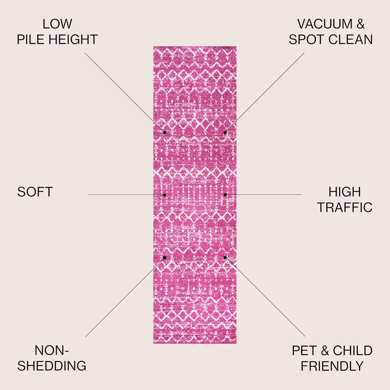 image:imageJONATHAN Y Boho Vintage Diamond CreamNavy Indoor Area Rug 9X12 ft Moroccan Hype for Living Room Bedroom Kitchen Office EasyCleaning High Traffic PetFriendly NonShedding MOH101F9FuchsiaIvory
