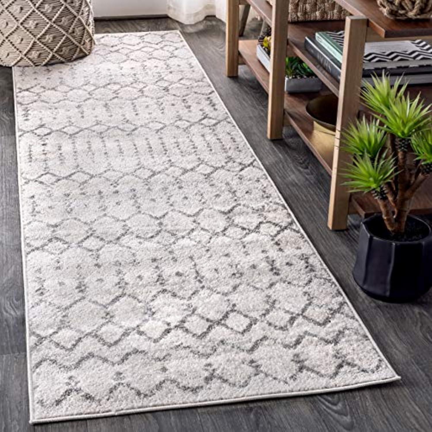 image:imageJONATHAN Y Boho Vintage Diamond CreamNavy Indoor Area Rug 9X12 ft Moroccan Hype for Living Room Bedroom Kitchen Office EasyCleaning High Traffic PetFriendly NonShedding MOH101F9CreamGray