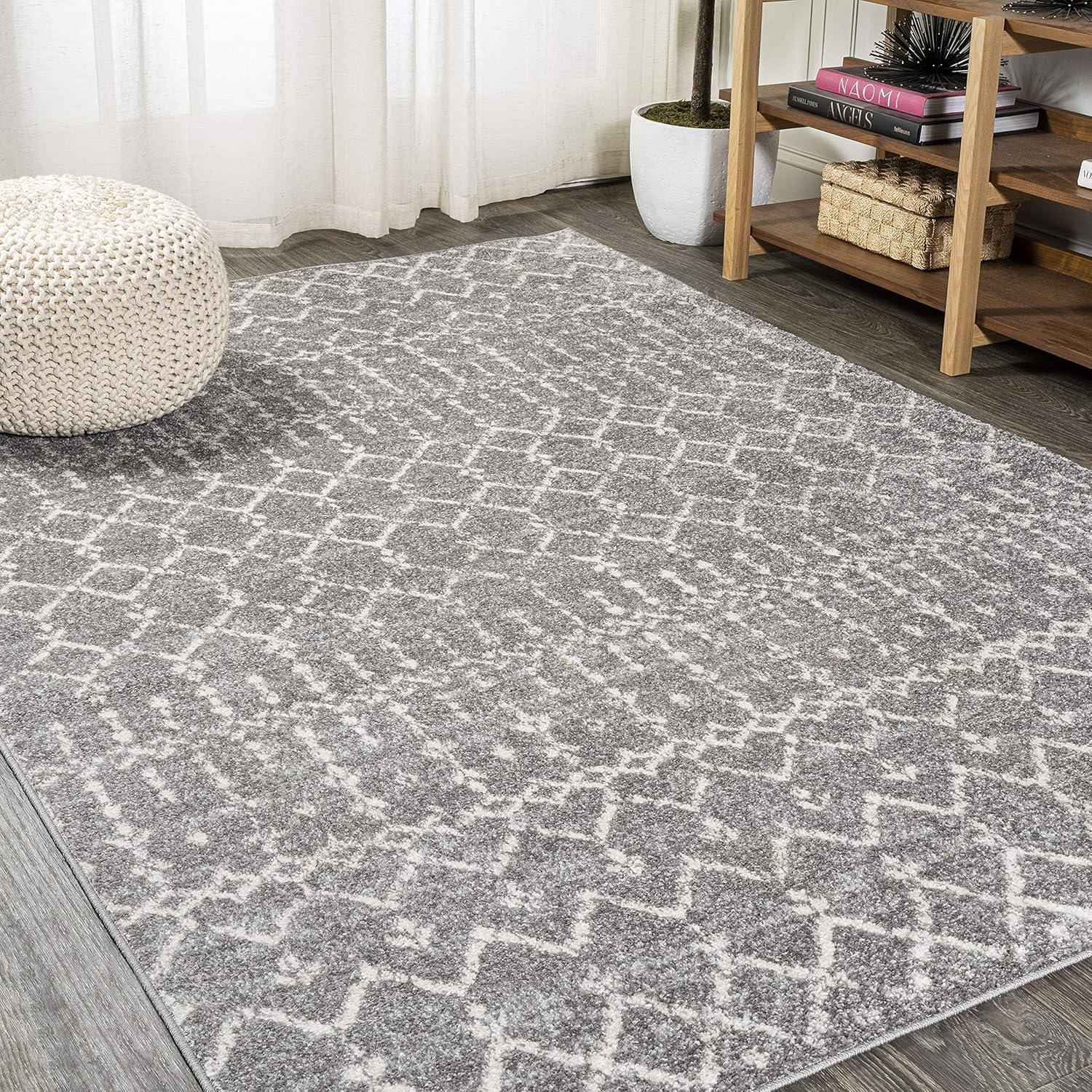 image:imageJONATHAN Y Boho Vintage Diamond CreamNavy Indoor Area Rug 9X12 ft Moroccan Hype for Living Room Bedroom Kitchen Office EasyCleaning High Traffic PetFriendly NonShedding MOH101F9GrayIvory
