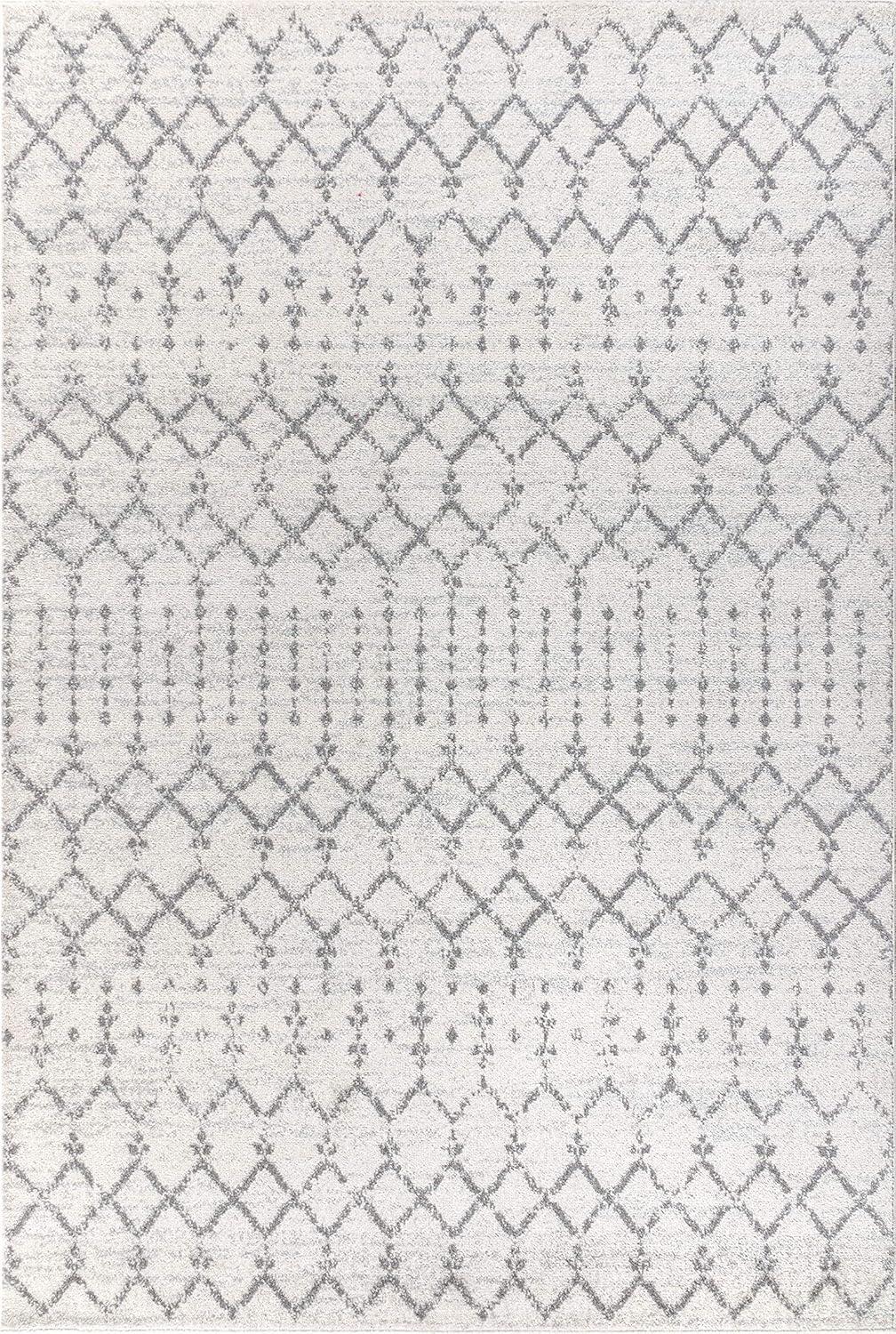 image:imageJONATHAN Y Boho Vintage Diamond CreamNavy Indoor Area Rug 9X12 ft Moroccan Hype for Living Room Bedroom Kitchen Office EasyCleaning High Traffic PetFriendly NonShedding MOH101F9CreamGray