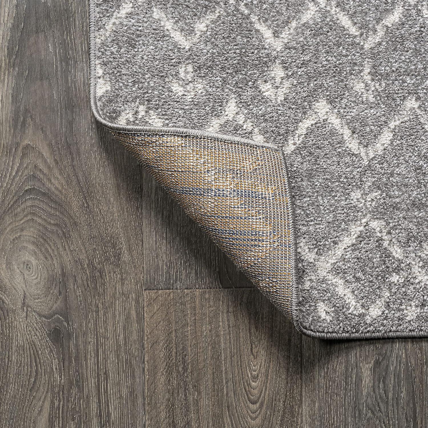 image:imageJONATHAN Y Boho Vintage Diamond CreamNavy Indoor Area Rug 9X12 ft Moroccan Hype for Living Room Bedroom Kitchen Office EasyCleaning High Traffic PetFriendly NonShedding MOH101F9GrayIvory