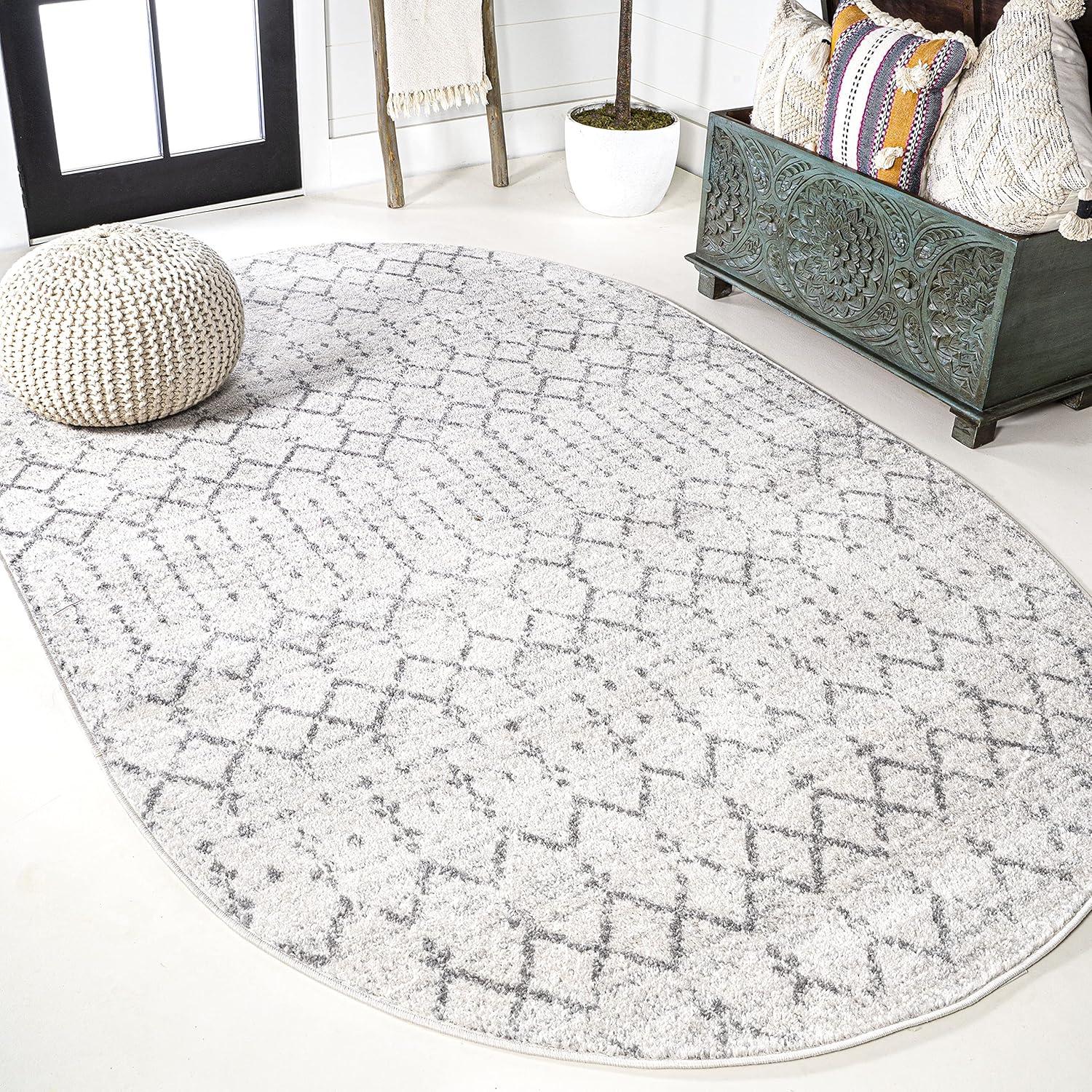 image:imageJONATHAN Y Boho Vintage Diamond CreamNavy Indoor Area Rug 9X12 ft Moroccan Hype for Living Room Bedroom Kitchen Office EasyCleaning High Traffic PetFriendly NonShedding MOH101F9CreamGray