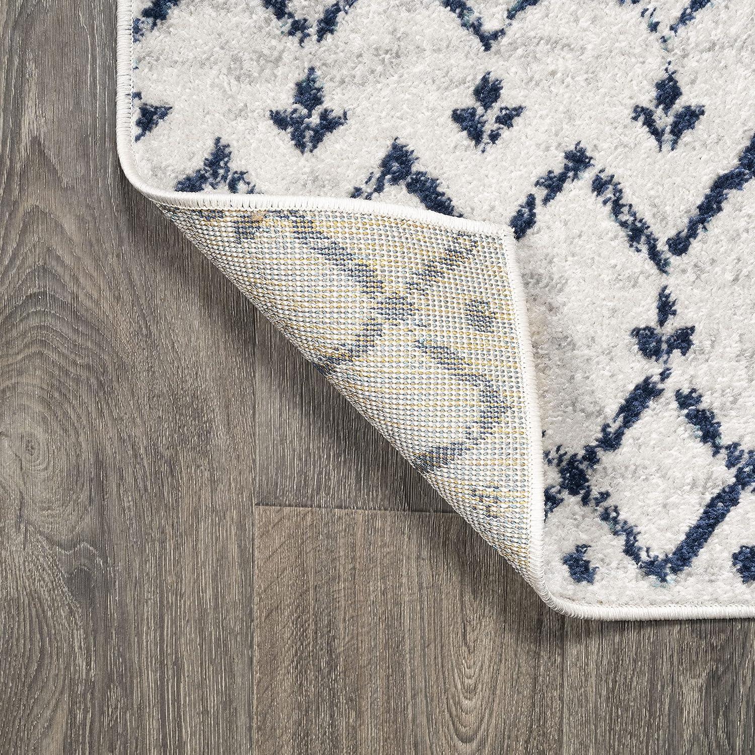 image:imageJONATHAN Y Boho Vintage Diamond CreamNavy Indoor Area Rug 9X12 ft Moroccan Hype for Living Room Bedroom Kitchen Office EasyCleaning High Traffic PetFriendly NonShedding MOH101F9CreamNavy