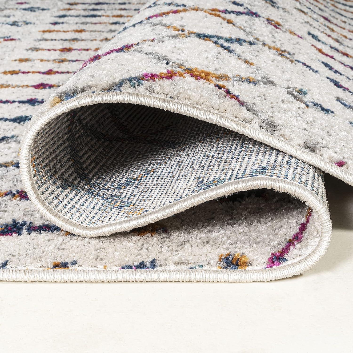 image:imageJONATHAN Y Boho Vintage Diamond CreamNavy Indoor Area Rug 9X12 ft Moroccan Hype for Living Room Bedroom Kitchen Office EasyCleaning High Traffic PetFriendly NonShedding MOH101F9CreamMulti