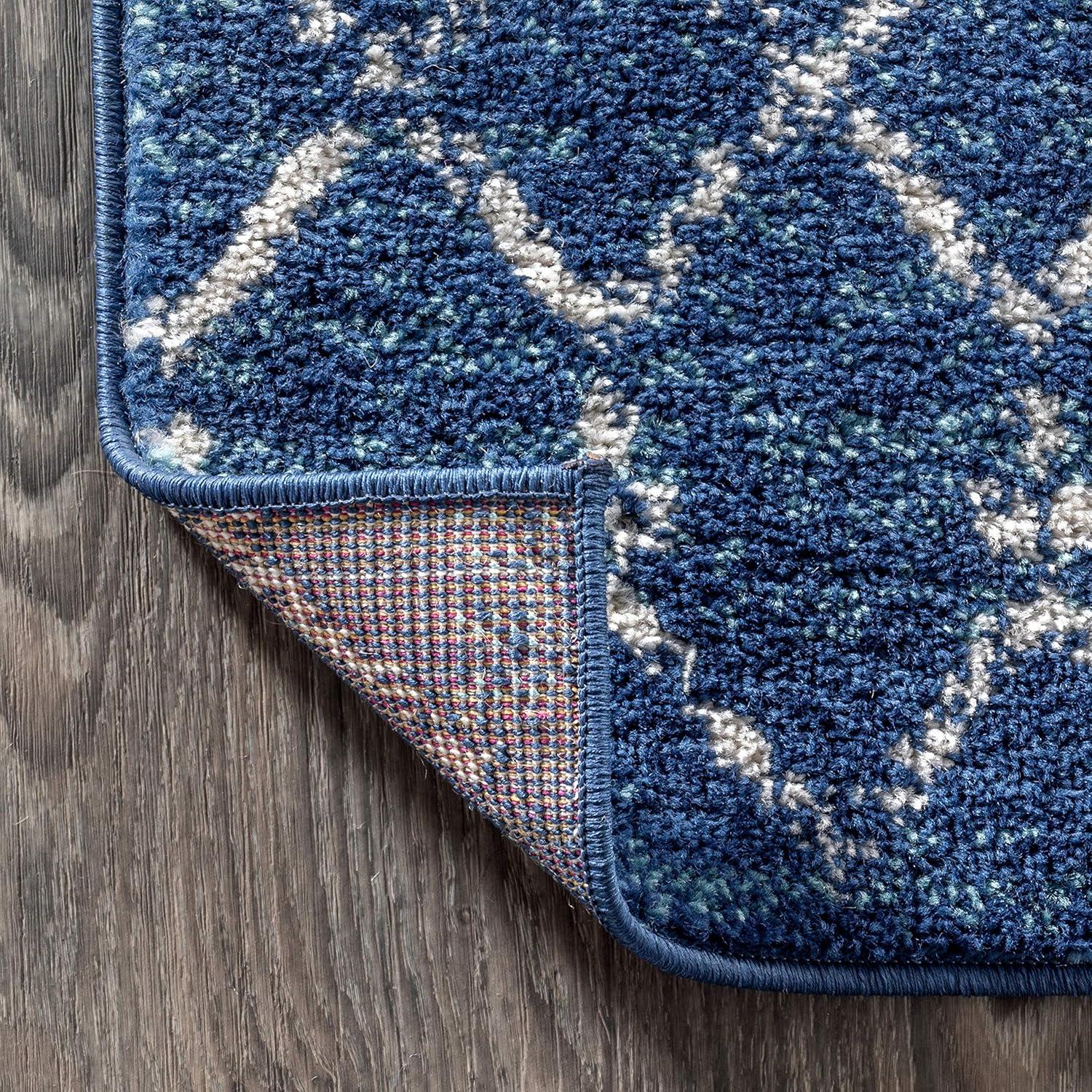 image:imageJONATHAN Y Boho Vintage Diamond CreamNavy Indoor Area Rug 9X12 ft Moroccan Hype for Living Room Bedroom Kitchen Office EasyCleaning High Traffic PetFriendly NonShedding MOH101F9BlueWhite