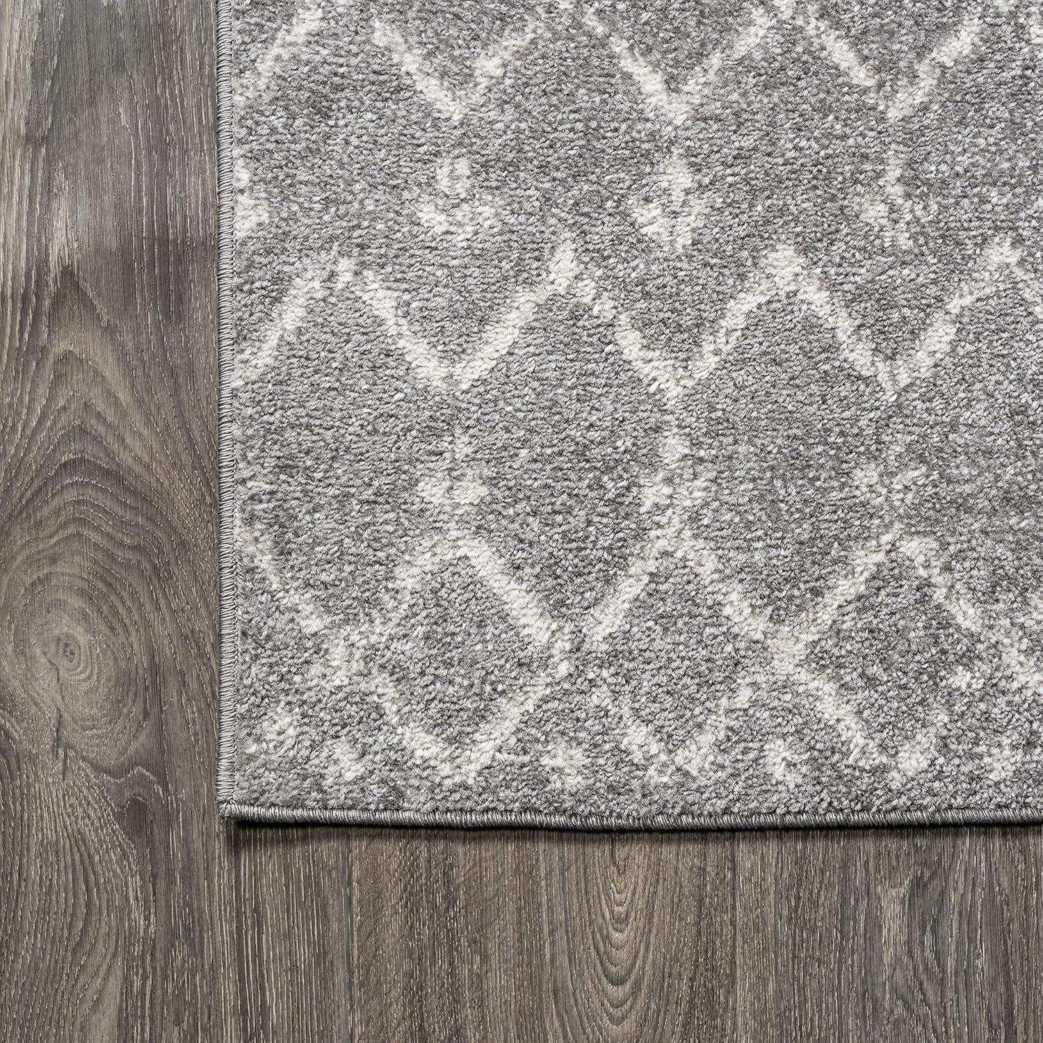 image:imageJONATHAN Y Boho Vintage Diamond CreamNavy Indoor Area Rug 9X12 ft Moroccan Hype for Living Room Bedroom Kitchen Office EasyCleaning High Traffic PetFriendly NonShedding MOH101F9GrayIvory