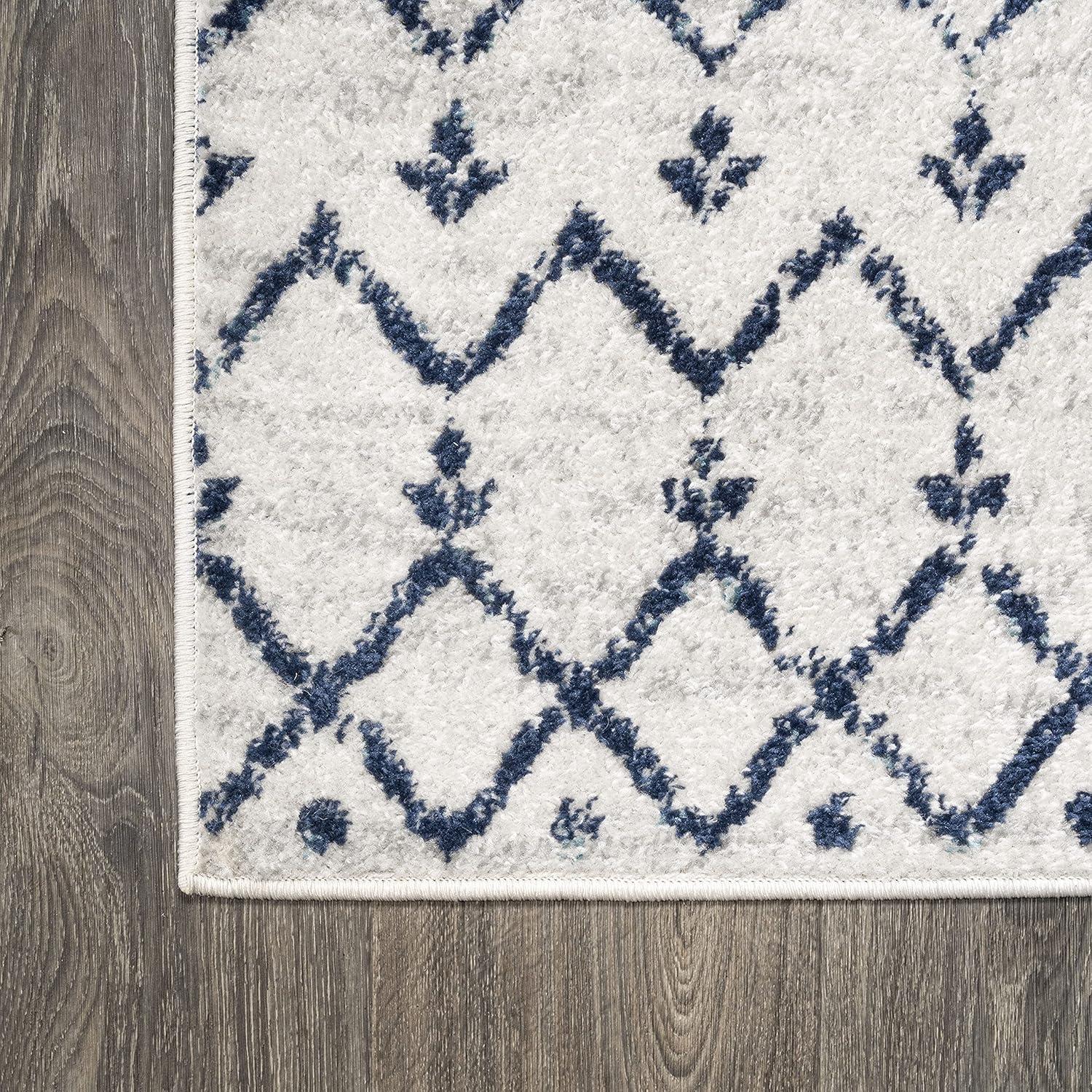 image:imageJONATHAN Y Boho Vintage Diamond CreamNavy Indoor Area Rug 9X12 ft Moroccan Hype for Living Room Bedroom Kitchen Office EasyCleaning High Traffic PetFriendly NonShedding MOH101F9CreamNavy