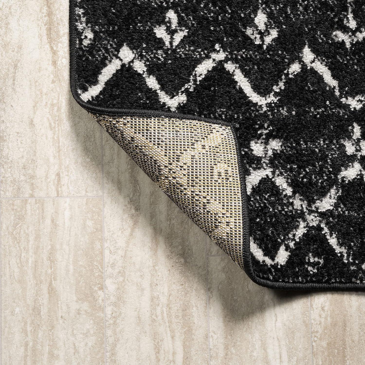 image:imageJONATHAN Y Boho Vintage Diamond CreamNavy Indoor Area Rug 9X12 ft Moroccan Hype for Living Room Bedroom Kitchen Office EasyCleaning High Traffic PetFriendly NonShedding MOH101F9BlackIvory