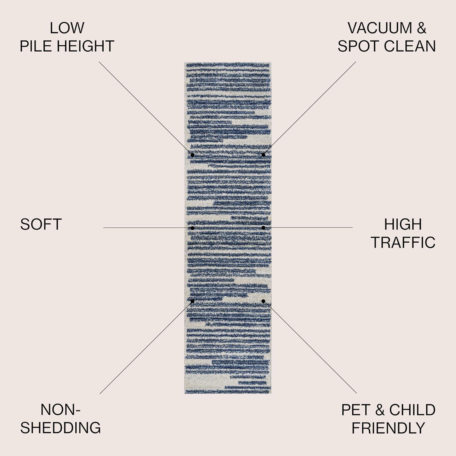 image:imageJONATHAN Y Khalil Modern Berber Stripe CreamBlack Indoor Area Rug 10x13 Contemporary Bohemian EasyCleaning for Living Room Bedroom Kitchen Pet Friendly NonShedding MOH207A13CreamNavy