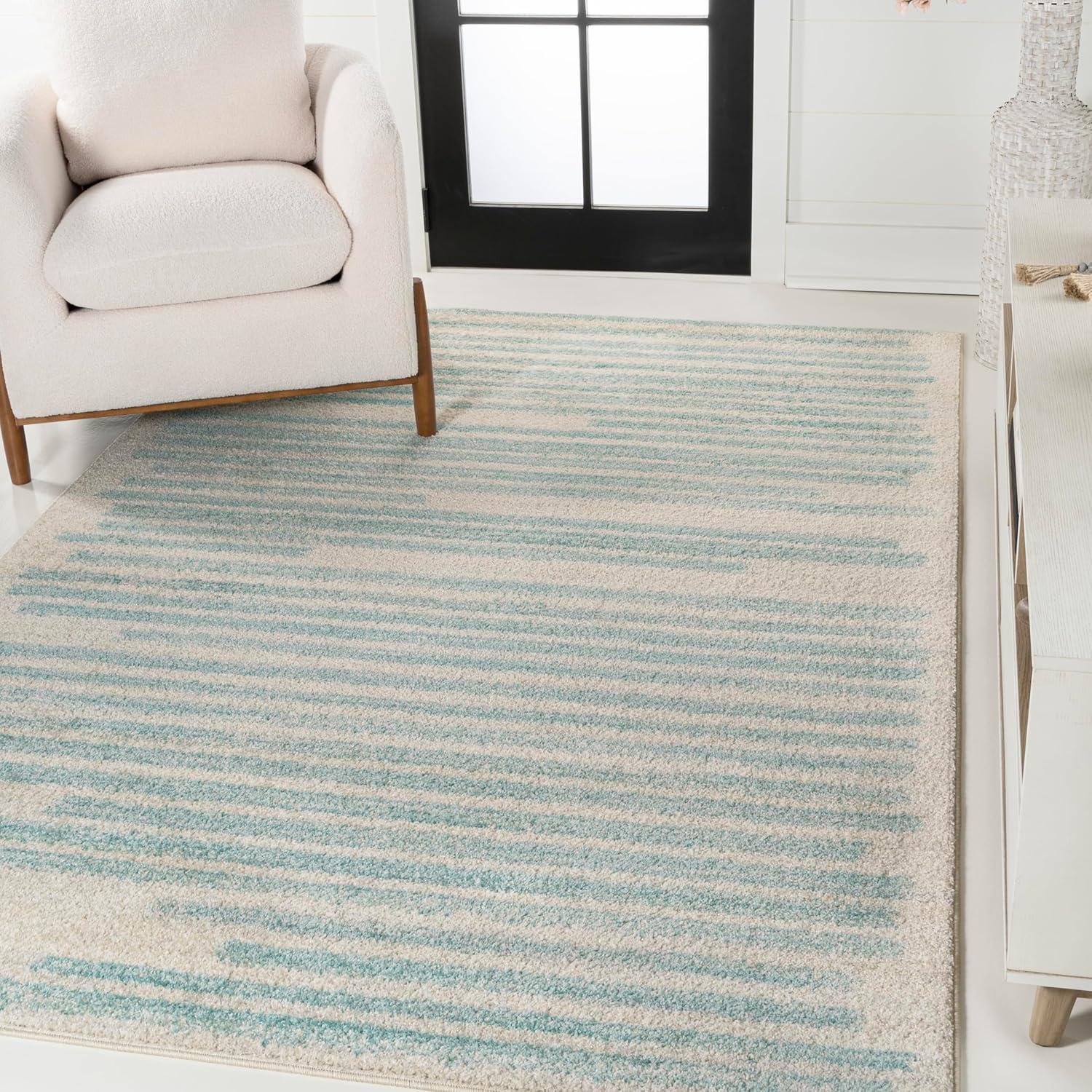 image:imageJONATHAN Y Khalil Modern Berber Stripe CreamBlack Indoor Area Rug 10x13 Contemporary Bohemian EasyCleaning for Living Room Bedroom Kitchen Pet Friendly NonShedding MOH207A13CreamTurquoise