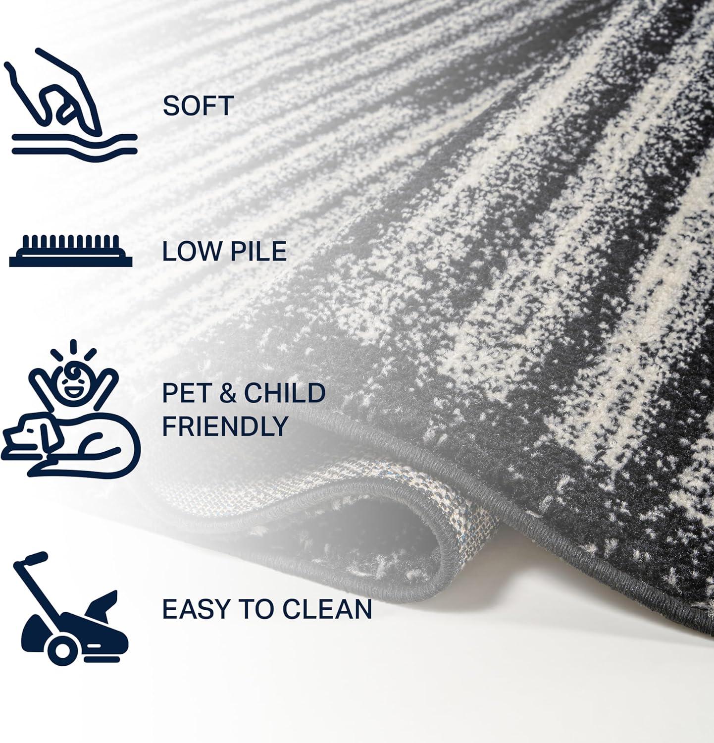 image:imageJONATHAN Y Khalil Modern Berber Stripe CreamBlack Indoor Area Rug 10x13 Contemporary Bohemian EasyCleaning for Living Room Bedroom Kitchen Pet Friendly NonShedding MOH207A13BlackCream