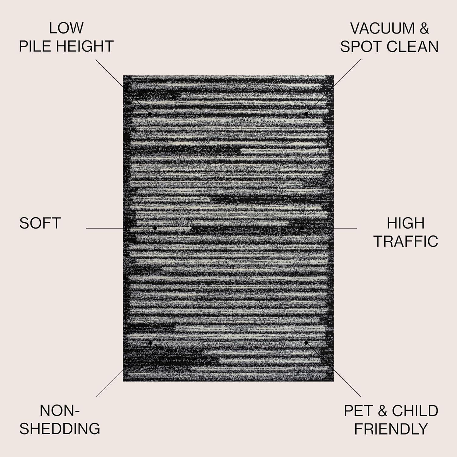 image:imageJONATHAN Y Khalil Modern Berber Stripe CreamBlack Indoor Area Rug 10x13 Contemporary Bohemian EasyCleaning for Living Room Bedroom Kitchen Pet Friendly NonShedding MOH207A13BlackCream