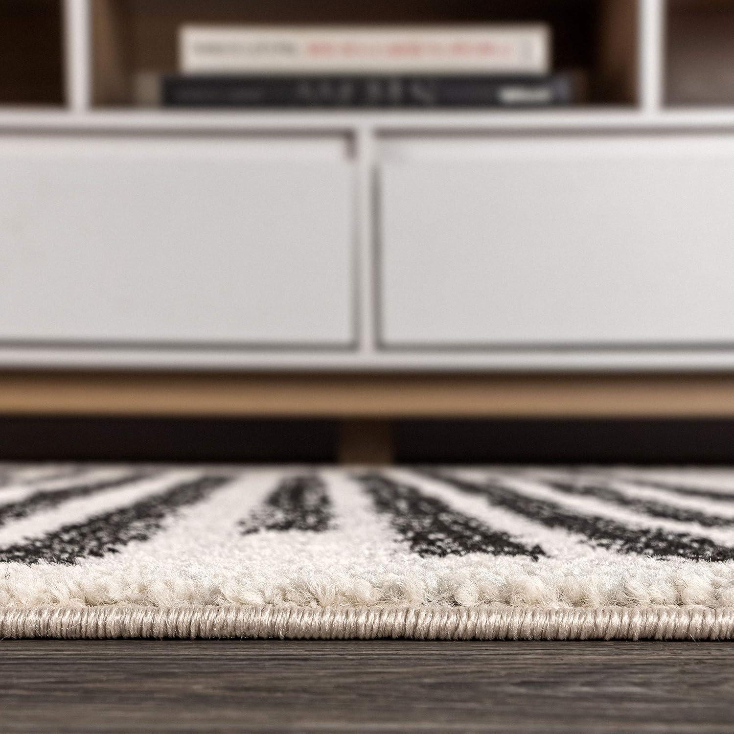 image:imageJONATHAN Y Khalil Modern Berber Stripe CreamBlack Indoor Area Rug 10x13 Contemporary Bohemian EasyCleaning for Living Room Bedroom Kitchen Pet Friendly NonShedding MOH207A13CreamBlack