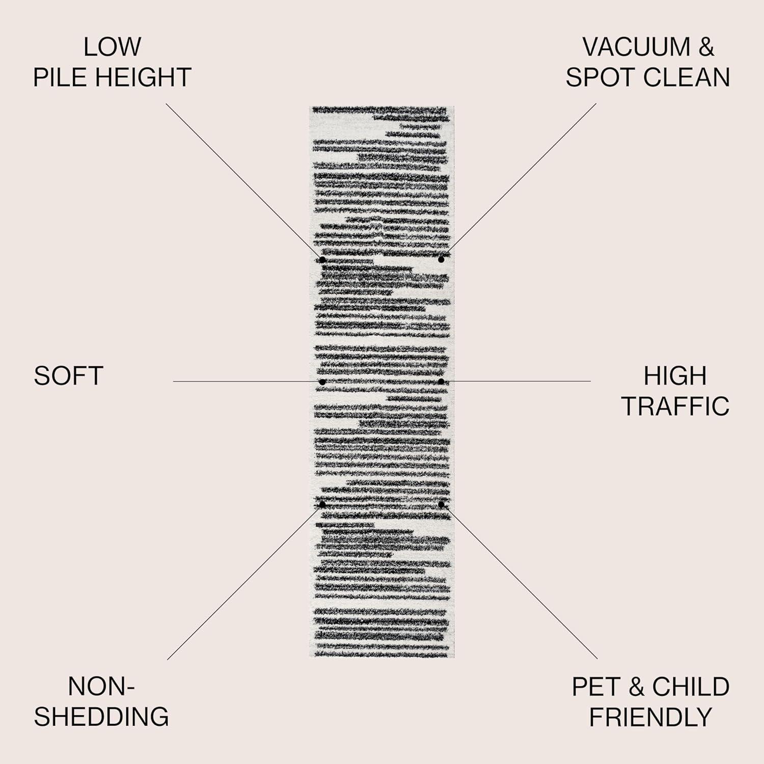 image:imageJONATHAN Y Khalil Modern Berber Stripe CreamBlack Indoor Area Rug 10x13 Contemporary Bohemian EasyCleaning for Living Room Bedroom Kitchen Pet Friendly NonShedding MOH207A13CreamBlack